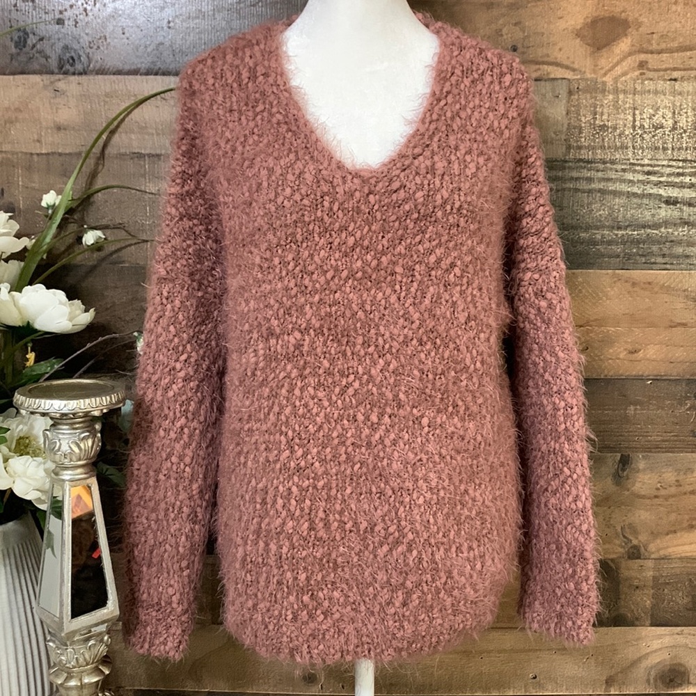Altar'd State Pink V-Neck Sweater